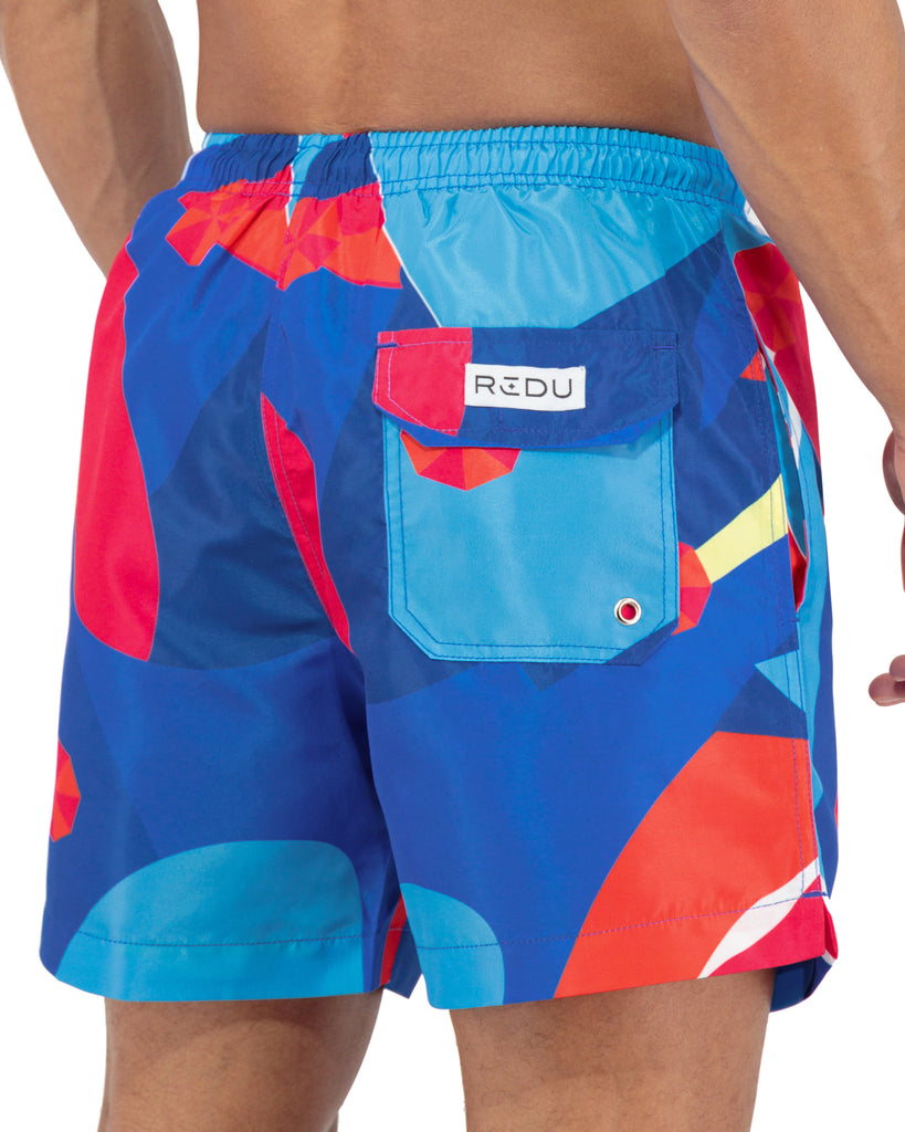 Blue Abstract Swim Shorts