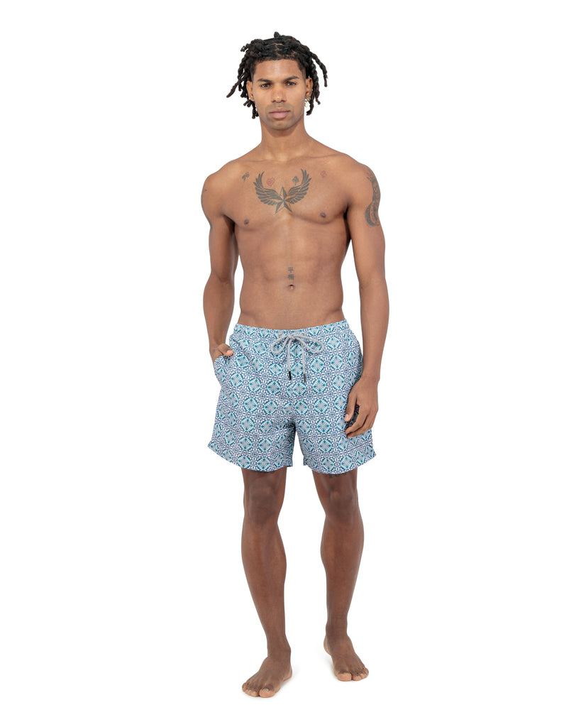 Blue Mandala Swim Shorts