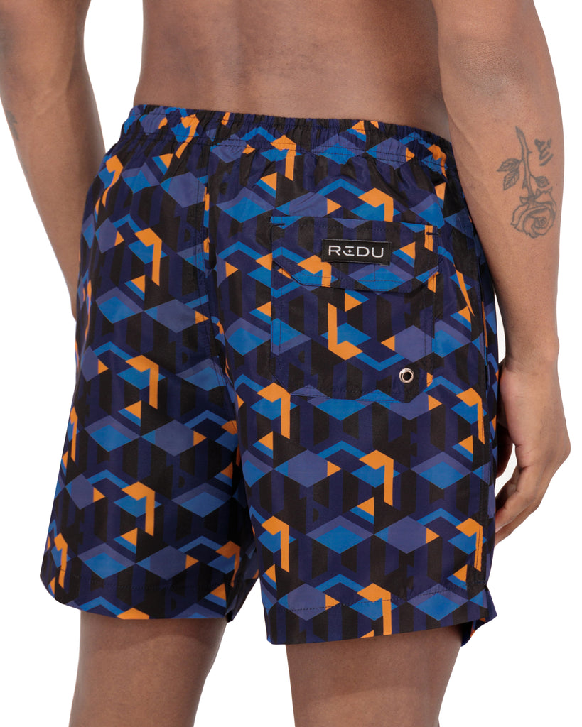Blue Cubes Swim Shorts